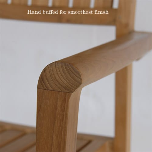 5pc Teak Patio square Farm Table Set- Cornwal and Pari