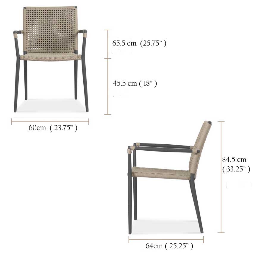 Outdoor Aluminum Rope Arm Chair Asteroid Wee