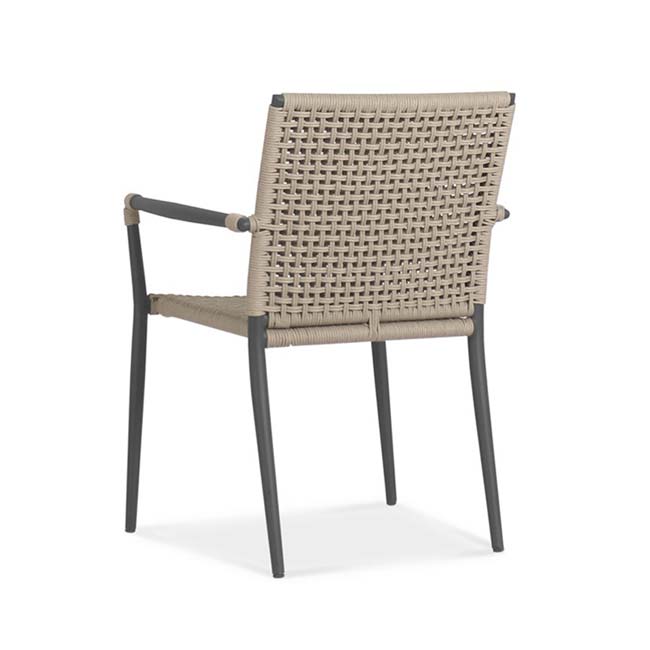 Teak Aluminum Outdoor Round Dining Set- Bold with Wee stacking chairs