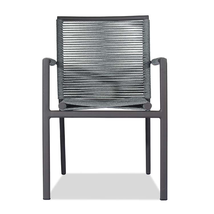 Outdoor Aluminum Rope Arm Chair Black- Ruby