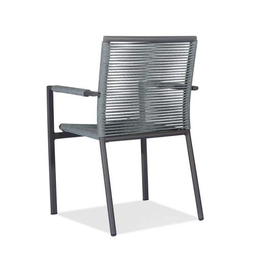 Outdoor Aluminum Rope Arm Chair Black- Ruby