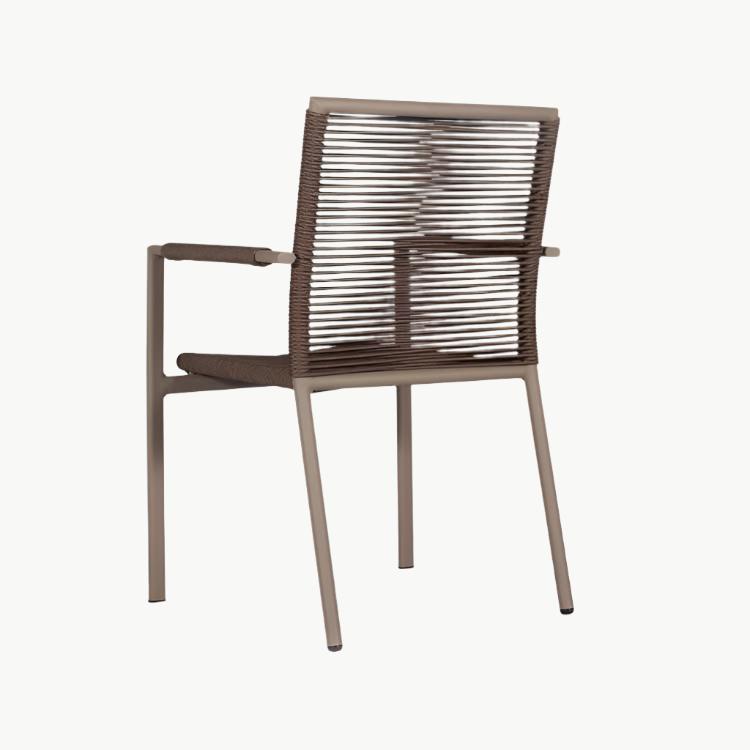 Outdoor Aluminum Rope Arm Chair Taupe- Ruby
