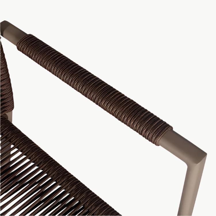 Outdoor Aluminum Rope Arm Chair Taupe- Ruby