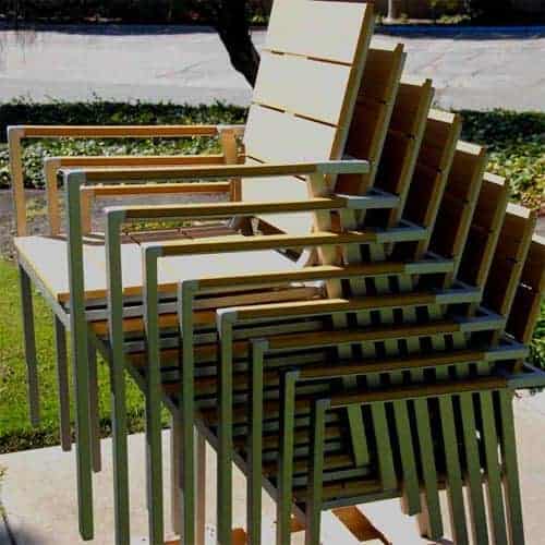 7 Pc Polywood Outdoor Patio Dining set extension table set - Harlem Natural