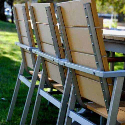 7 Pc Polywood Outdoor Patio Dining set extension table set - Harlem Natural