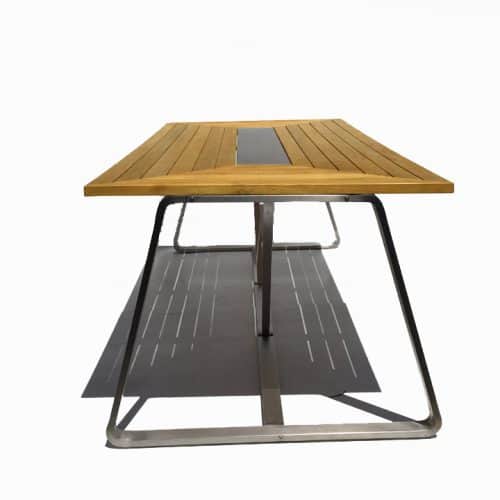 7 Pc Stainless steel Teak Modern Outdoor Rectangular Dining Table Set Regnatt