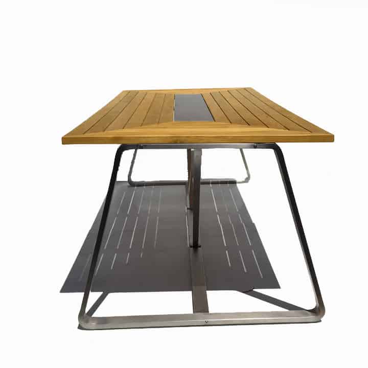 Teak Steel Patio Rectangular Dining Table Regnatt
