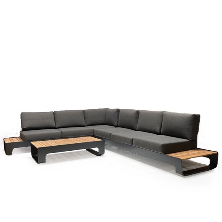 Outdoor Cast Aluminum Teak Lounge Set – Sanya