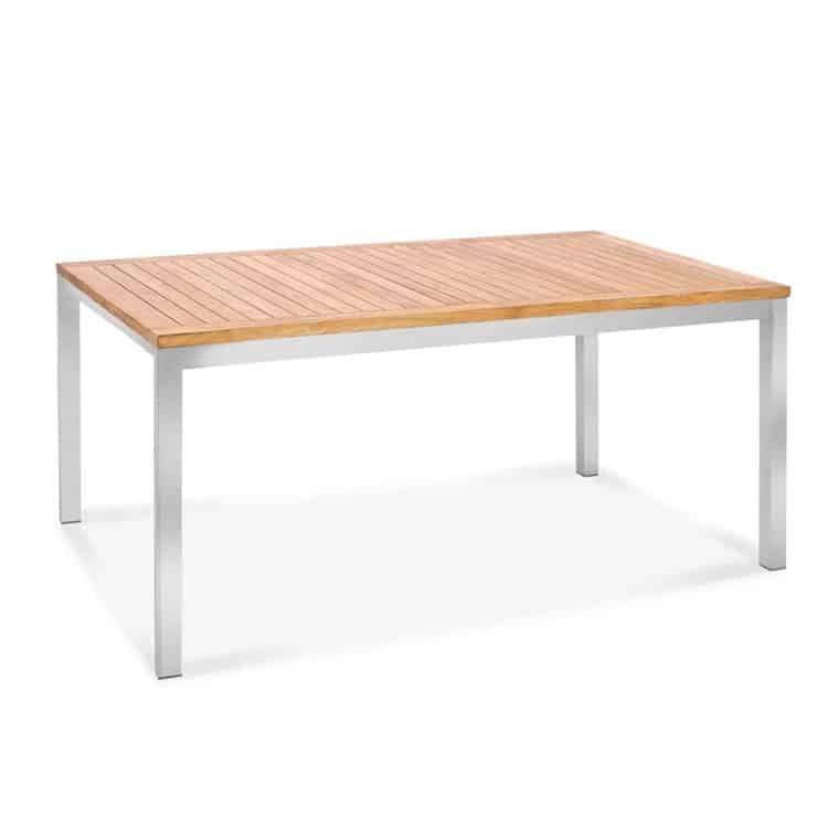 Teak Steel Patio Small Rectangular Dining Table Signature
