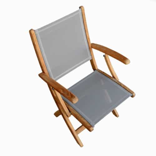 Teak Sling Patio Folding Arm Chair Rivera