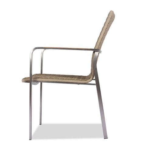 Stainless Steel Weaved Rope Outdoor Stacking Chair - Rover