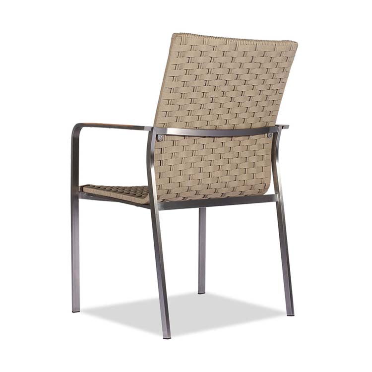 Stainless Steel Weaved Rope Outdoor Stacking Chair - Rover