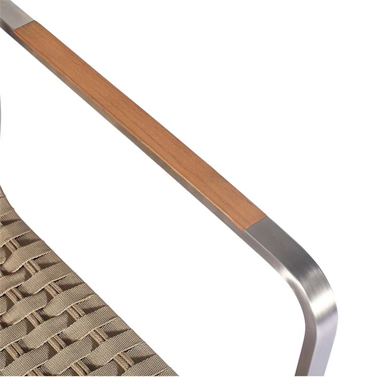 Stainless Steel Weaved Rope Outdoor Stacking Chair - Rover