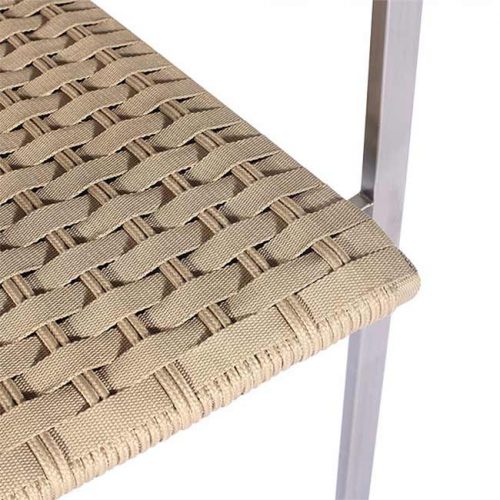 Stainless Steel Weaved Rope Outdoor Stacking Chair - Rover