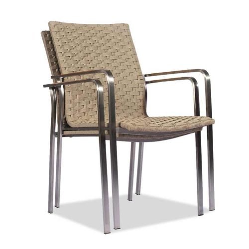 Stainless Steel Weaved Rope Outdoor Stacking Chair - Rover