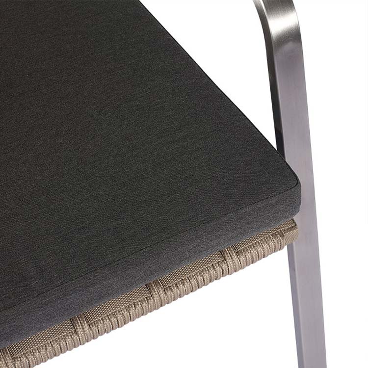 Modern Outdoor Stainless Steel Rope Teak Conversation Set – Rover