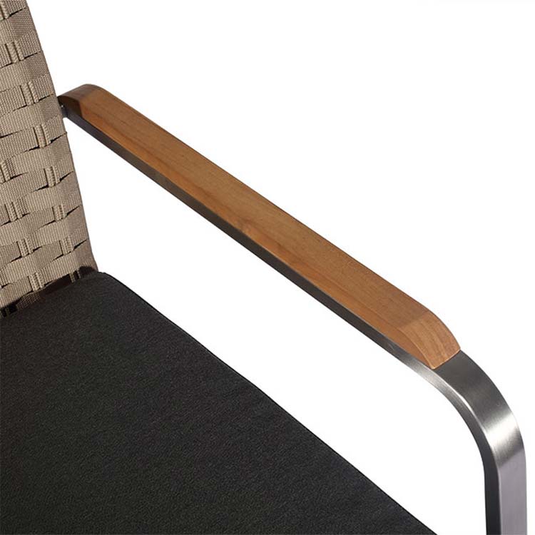 Modern Outdoor Stainless Steel Rope Teak Conversation Set – Rover