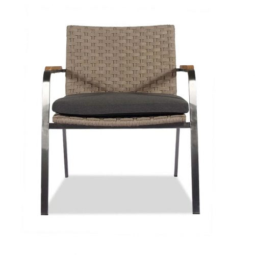 Modern Outdoor Stainless Steel Rope Teak Conversation Set – Rover