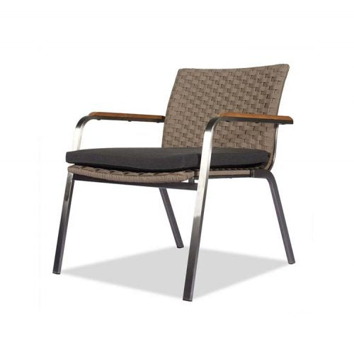 Modern Outdoor Stainless Steel Rope Teak Conversation Set – Rover