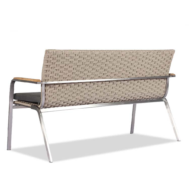 Modern Outdoor Stainless Steel Rope Teak Conversation Set – Rover