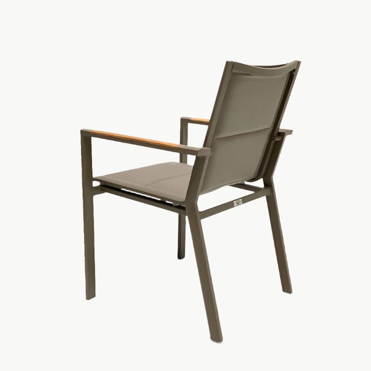 Outdoor Aluminum Sling Arm Taupe Chair- Summit