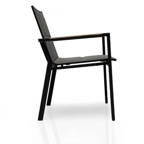 9 Pc Aluminum Outdoor Dining Set Raven table Summit stacking Arm chair