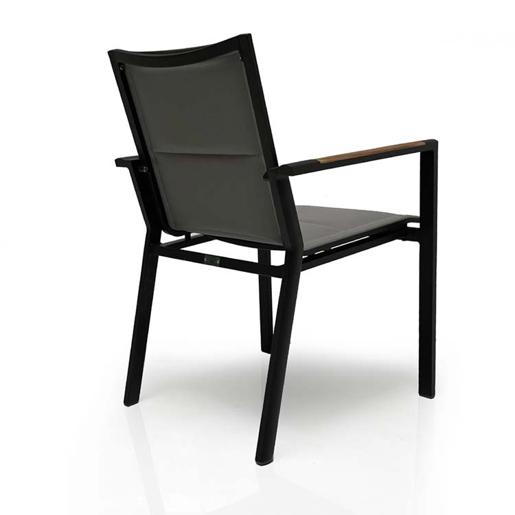 Outdoor Aluminum Sling Arm Black Chair- Summit