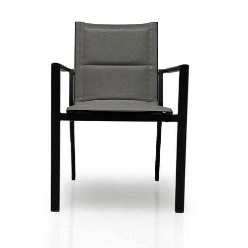 Outdoor Aluminum Sling Arm Black Chair- Summit