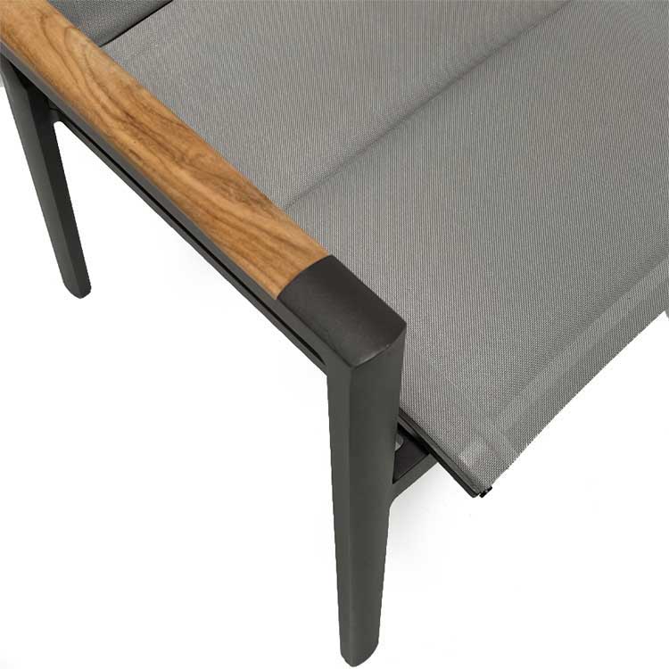 Outdoor Aluminum Sling Arm Black Chair- Summit