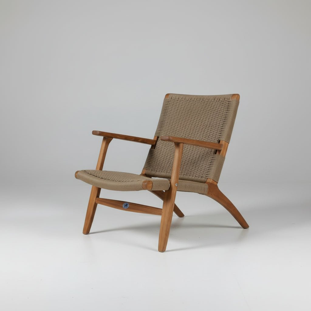 Outdoor Teak Lounge Club Chair – The Rope Chair Natural Tan shade