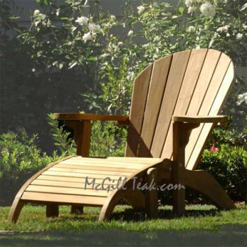 Teak Adirondack Chair with Ottoman