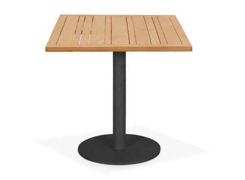 Teak Aluminum Outdoor Square Bistro Table- Barbara