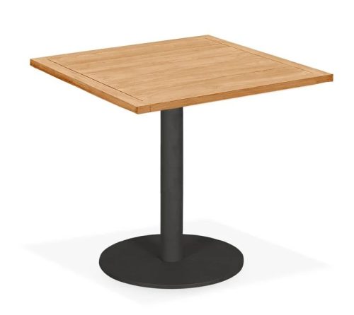Teak Aluminum Outdoor Square Bistro Table- Barbara