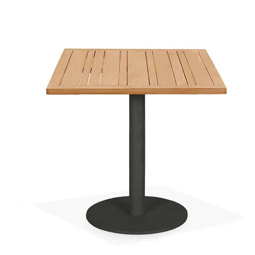 Teak Aluminum Outdoor Square Bistro Table- Barbara