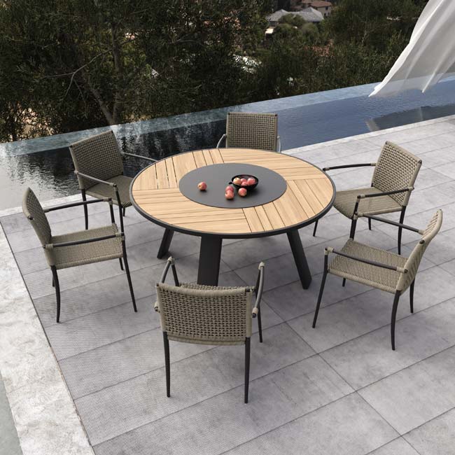 Outdoor Aluminum Rope Arm Chair Asteroid Wee