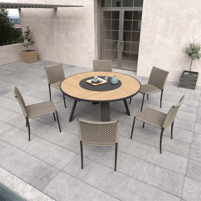 Outdoor Aluminum Rope Side Chair Asteroid- Wee