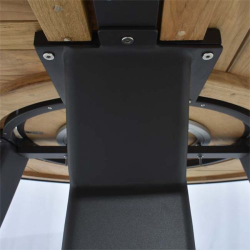 Teak Aluminum Outdoor Dining Round Table 5 feet Asteroid Bold