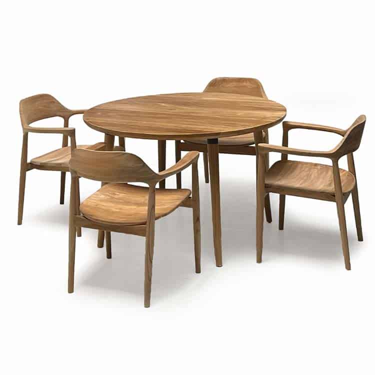 5 Pc Mid century Teak Patio Dining for Four Lara