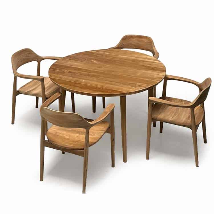 5 Pc Mid century Teak Patio Dining for Four Lara