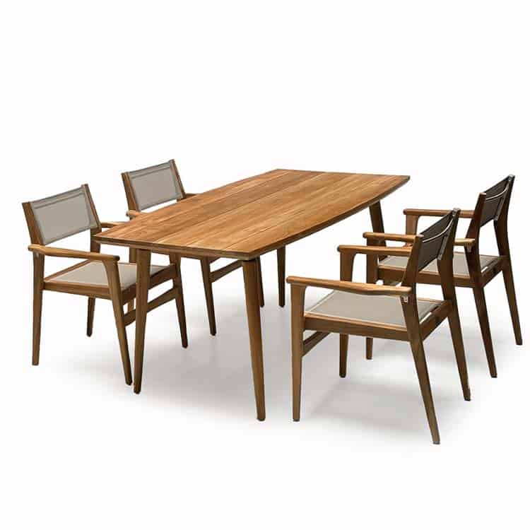 Mid century Modern Small Rectangle Outdoor Dining Table Lara