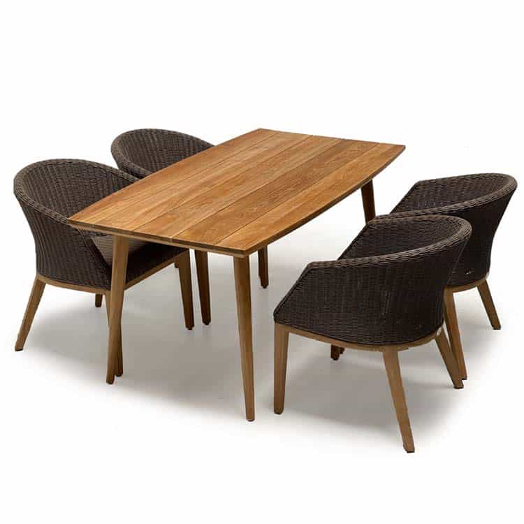 Mid century Modern Small Rectangle Outdoor Dining Table Lara