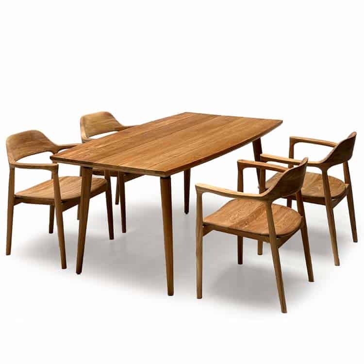 Mid century Modern Small Rectangle Outdoor Dining Table Lara