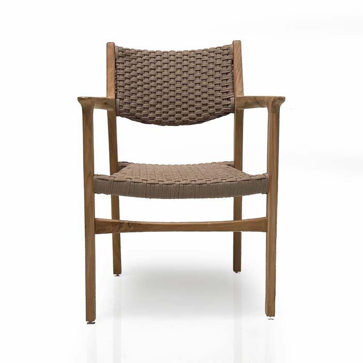 Teak Rope Patio Stacking Dining Chair Odyssey