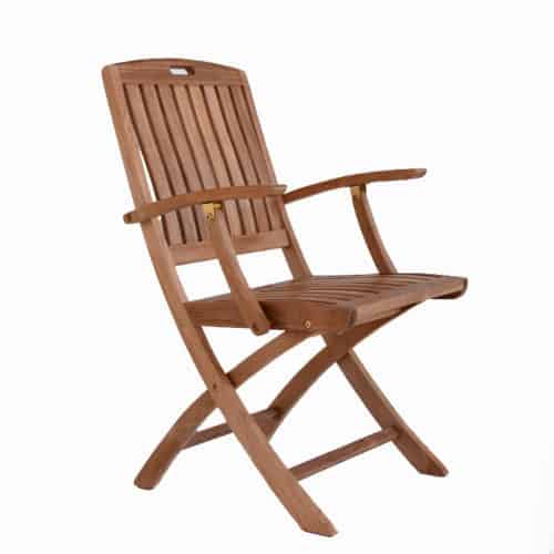 7 Pc Teak Patio Folding Table and Chairs Dining Olympus-New York Set