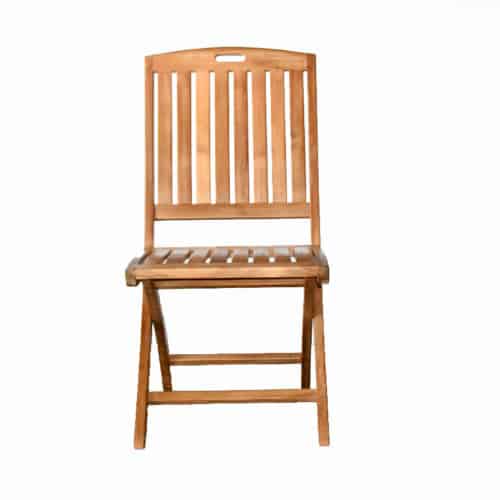 7 Pc Teak Patio Folding Table and Chairs Dining Olympus-New York Set