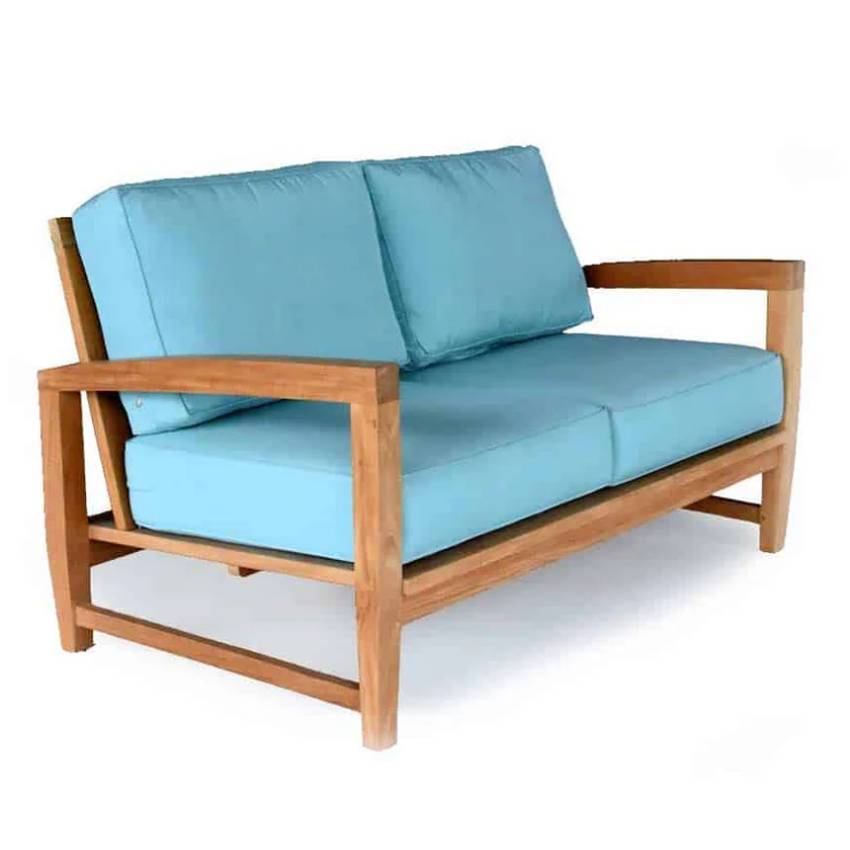 Modern Teak Outdoor Deep Seating Loveseat - Alfani