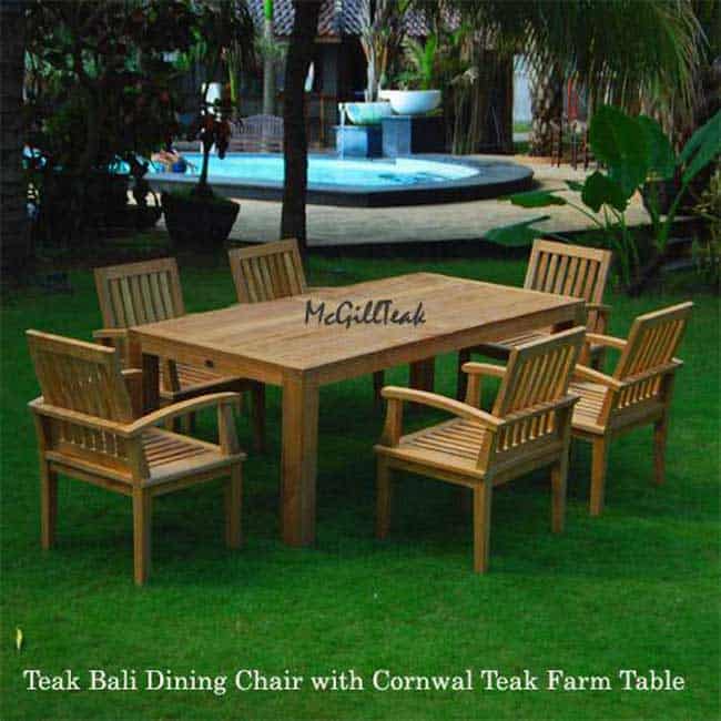 63″ Teak Outdoor Rectangular Farm Table- Cornwal