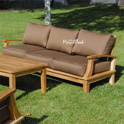 Classic Teak Outdoor Three Seated Sofa Lounge Seat - Bali