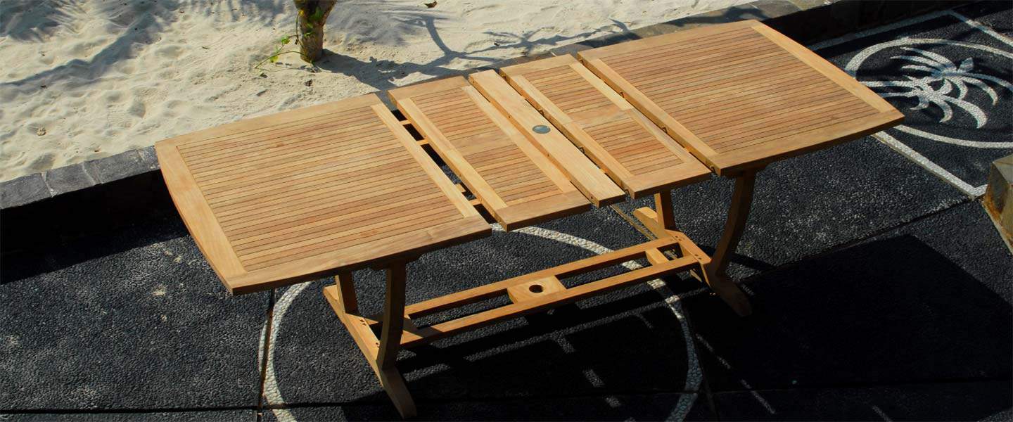 11 pc Teak Outdoor Dining Table Set Titan Table & Tenafly Stacking Chair