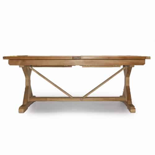 8 feet Teak Double Extension Beam Table Heritage